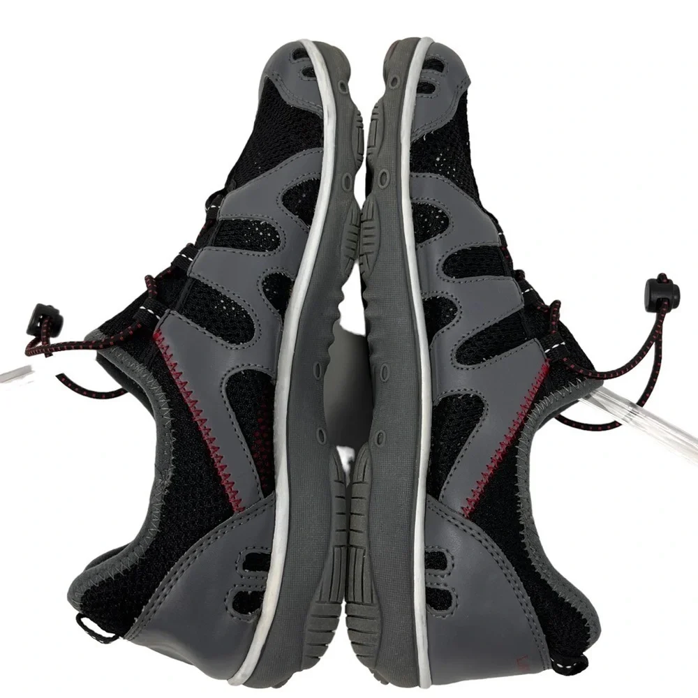 Lands End Youth Mesh Closed Toe Slip On Water Shoes Size 6M Black Gray 401375